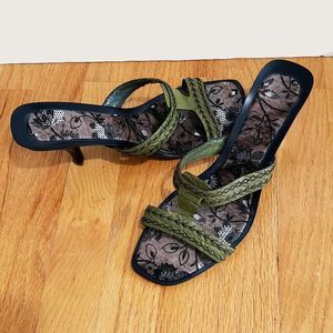 ** Nine West Leather Stiletto Sandals